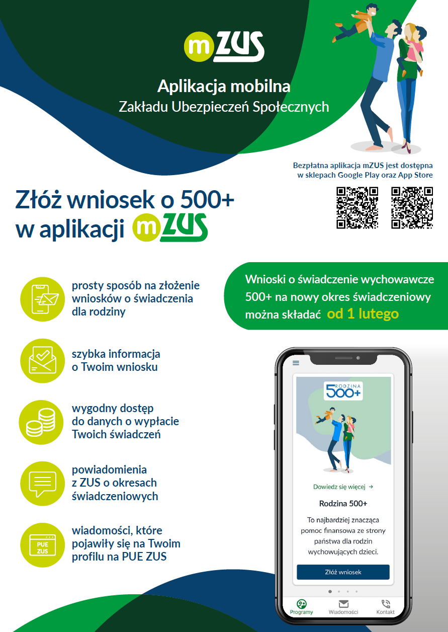 Złóż wniosek o 500+ w aplikacji mZUS