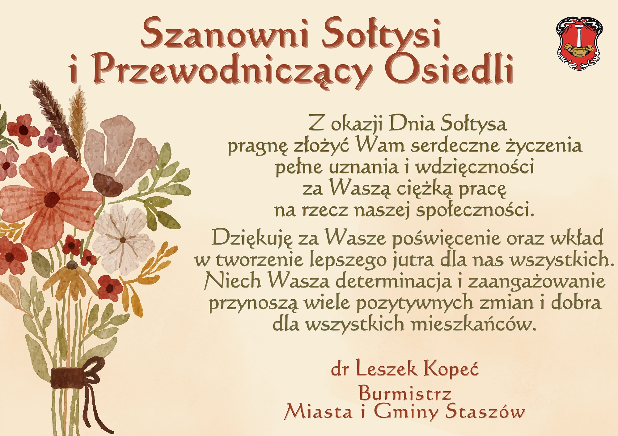 Życzenia z Okazji Dnia Sołtysa