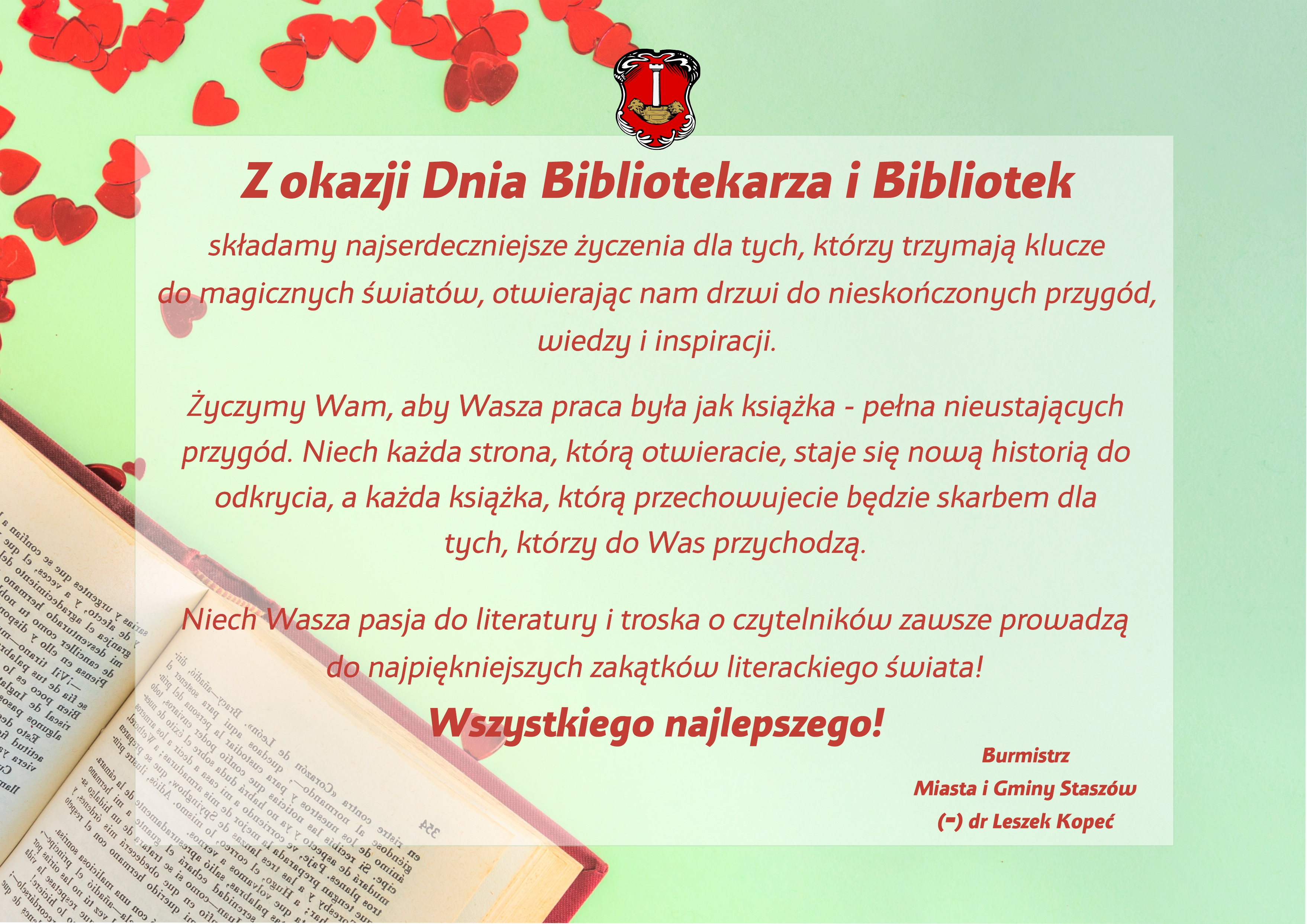 Dzień Bibliotekarza - życzenia 