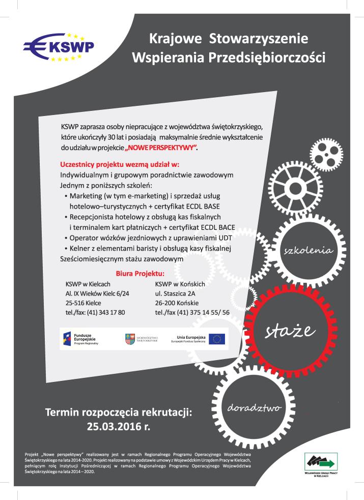 Na zdjęciu plakat informacyjny dotyczący projektu Nowe Perspektywy