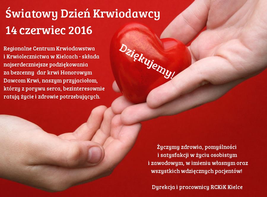 na zdjęciu plakat z życzeniami dla honorowych dawców krwi 